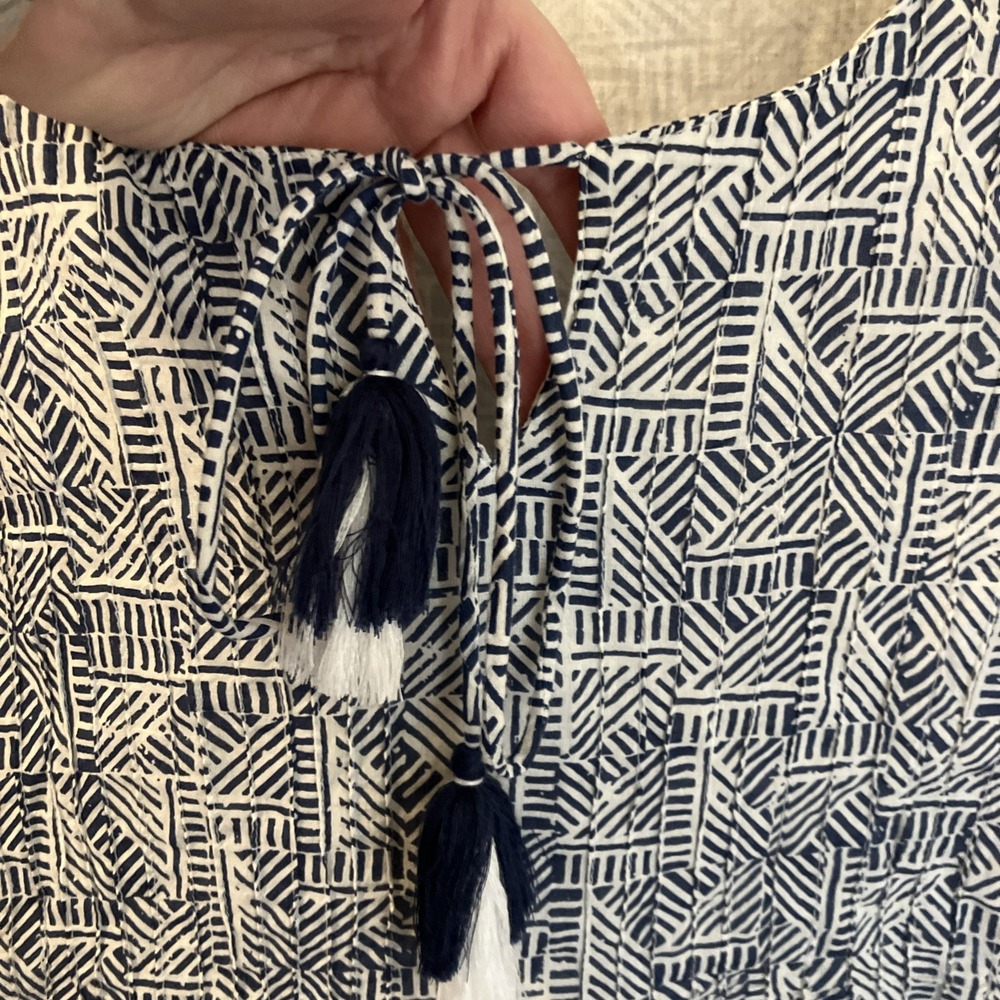 Orientique Naturally Australian  Dress XS Blue White Organic Cotton  Travel - Picture 3 of 10